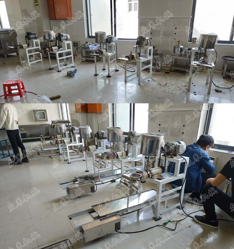 70型臥式搟面皮機(jī)折疊款用戶加工車間